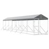 vidaXL Cuccia Cani da Esterno Tetto Argento 2x14x2,5 m Acciaio Zincato
