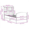vidaXL Letto Libreria senza Materasso 90x200 cm Legno Massello Pino