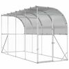 vidaXL Gabbia per Polli Contro il Muro Argento 600 x 150 x 215 cm