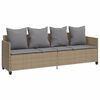 vidaXL Set Divano da Giardino 5 pz con Cuscini Beige in Polyrattan