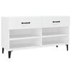 vidaXL Scarpiera Bianca 102x35x55 cm in Legno Multistrato