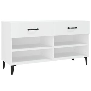 vidaXL Scarpiera Bianca 102x35x55 cm in Legno Multistrato