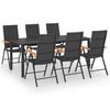 vidaXL Set da Pranzo da Giardino 7 pz Nero e Marrone