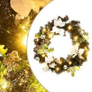 vidaXL Ghirlanda Natalizia con Luci LED Nera 60 cm in PVC