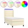 vidaXL Giroletto a Molle con Materasso e LED Crema 90x200cm Similpelle