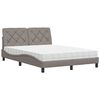 vidaXL Letto con Materasso Tortora 140x190 cm in Tessuto