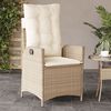 vidaXL Sedie Reclinabili da Giardino 2pz con Cuscini Beige Polyrattan