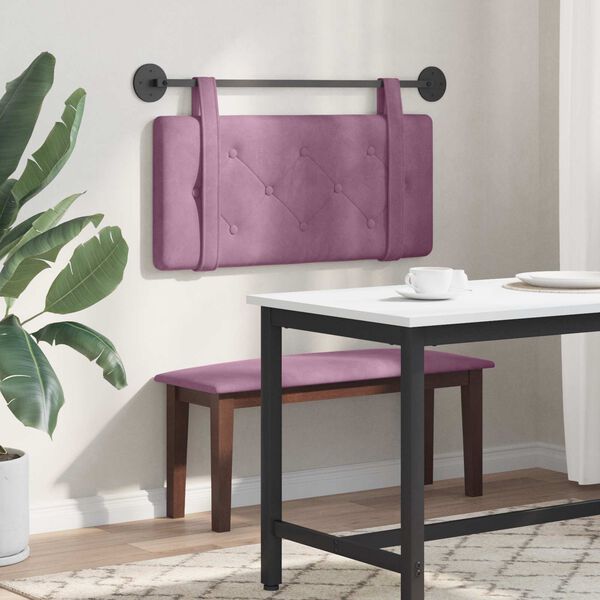 vidaXL Testata appesa Montaggio a parete Viola 90 x 55 x 5 cm Velluto