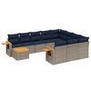 vidaXL Set Divani da Giardino 11 pz con Cuscini in Polyrattan Grigio