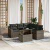 vidaXL Set Divano da Giardino 6 pz con Cuscini Grigio in Polyrattan