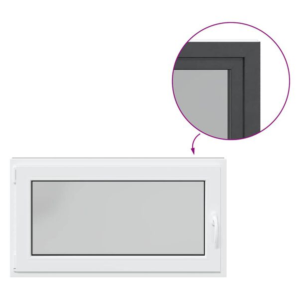 vidaXL Finestra da cantina "RISOR" 110x70 cm anta-ribalta DIN sinistra antracite