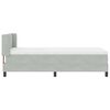 vidaXL Letto a molle con materasso Grigio chiaro 190 x 90 cm Velluto