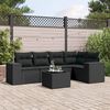 vidaXL Set Divano da Giardino 6 pz con Cuscini Nero in Polyrattan