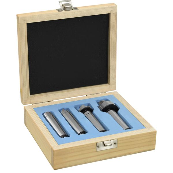 vidaXL Contropunte per Tornio per Legno 4 pz MT2 in Acciaio