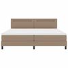 vidaXL Letto a molle con led Cappuccino 200 x 200 cm Pelle sintetica