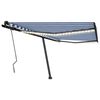 vidaXL Tenda da Sole Retrattile Manuale con LED 400x350 cm Blu Bianco
