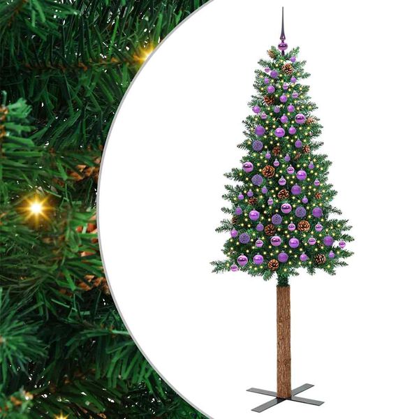 vidaXL Albero di Natale snodato con 300 LED con supporto Verde 210 cm