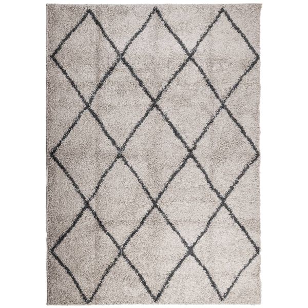 vidaXL Tappeto Shaggy PAMPLONA Pelo Lungo Beige e Antracite 200x280 cm