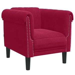 vidaXL Poltrona Rosso Vino in Velluto