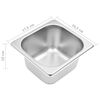 vidaXL Supporto Gastronorm con 5 Contenitori GN 1/6 in Acciaio Inox