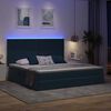 vidaXL Letto con contenitore e LED Blu Scuro 200 x 200 cm Velluto