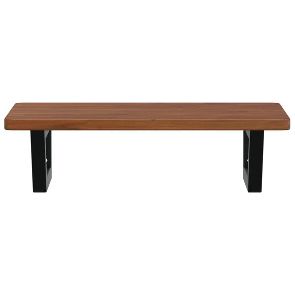 vidaXL Ripiano a Parete per Lavabo in Acciaio e Massello di Rovere