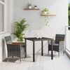 vidaXL Set da Pranzo per Giardino con cuscino 3 pcs Grigio polyrattan