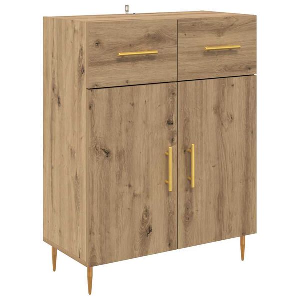 vidaXL Credenza Rovere artigianale 69,5 x 34 x 90 cm Legno multistrato
