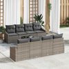 vidaXL Set di divani con cuscino 7 pcs Grigio polyrattan