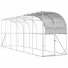 vidaXL Gabbia per Polli Contro il Muro Argento 600 x 100 x 215 cm