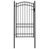 vidaXL Cancello per recinzione Emmen con parte superiore ad arco in acciaio 100x123,5 cm Nero