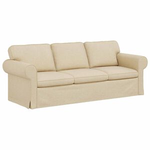 vidaXL Divano Crema 215 x 82 x 80 cm Tessuto