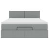 vidaXL Pouf Letto con Materasso Grigio Chiaro 140x190 cm in Tessuto