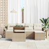 vidaXL Set Divano da Giardino con cuscino 6 pcs Beige polyrattan