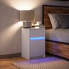 vidaXL Comodino con Luci LED Bianco in Legno Multistrato