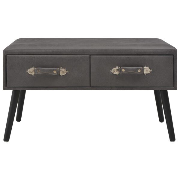 vidaXL Tavolino da Salotto Grigio 80x40x46 cm in Similpelle