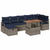 vidaXL Set Divano da Giardino con cuscino 8 pcs Grigio polyrattan