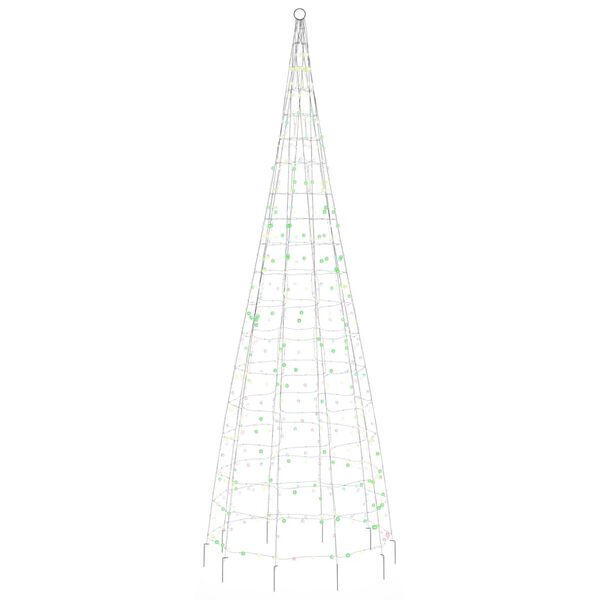 vidaXL Albero di Natale a LED su Pennone 550 LED Colorato 300 cm