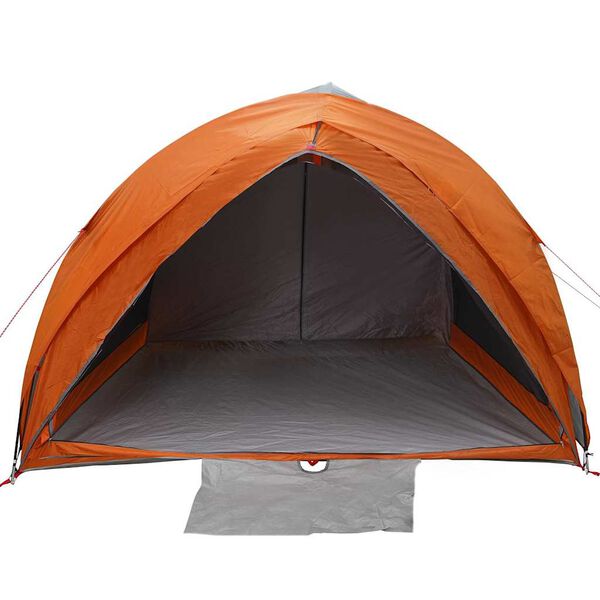 vidaXL Tenda tunnel Grigio e arancione 410 x 285 x 198 cm taffet&agrave;