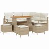 vidaXL Set Divano da Giardino 9 pz 8-Numero di posti Beige e Crema