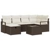 vidaXL Set di divani 7 pz Marrone e Crema polyrattan
