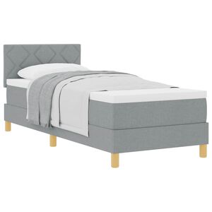 vidaXL Letto a molle con cuscino Grigio chiaro 80 x 200 cm Tessuto