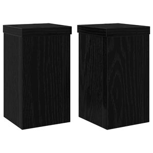 vidaXL Supporto per piante 2 pcs Rovere Nero 10 x 10 x 18 cm
