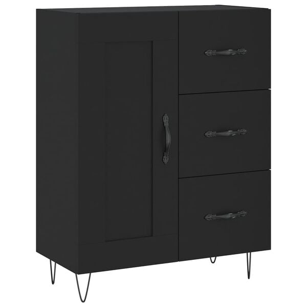 vidaXL Credenza Nera 69,5x34x90 cm in Legno Multistrato