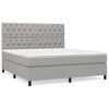 vidaXL Giroletto a Molle con Materasso Grigio Chiaro160x200 cm Tessuto