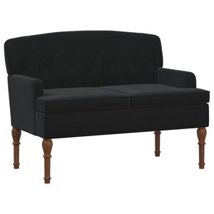 vidaXL Loveseat con bottoni imbottiti Nero 111 x 65 x 79 cm Velluto