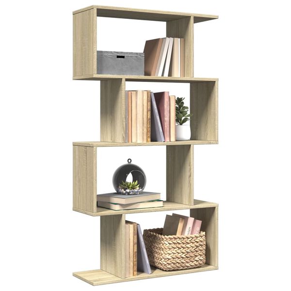 vidaXL Libreria Divisorio 4 Ripiani Sonoma 70x24x129 cm in Truciolato