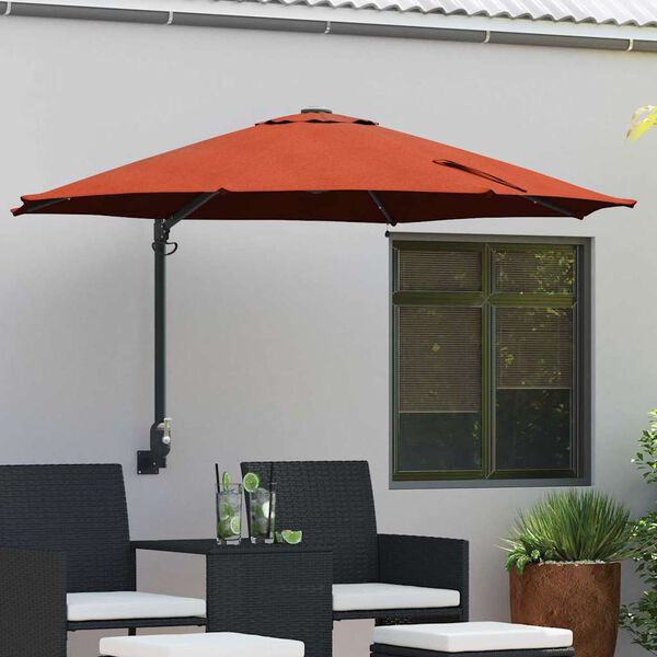 vidaXL Ombrello da giardino Rosso e Nero 248 x 248 x 148 cm