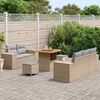 vidaXL Set Divano da Giardino con cuscino 8 pcs beige e grigio chiaro