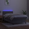 vidaXL Letto a Molle con Materasso e LED Grigio Chiaro 90x190 cm Velluto